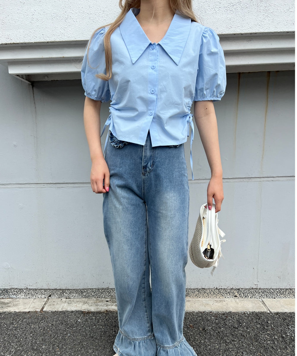 サイドドロストブラウス