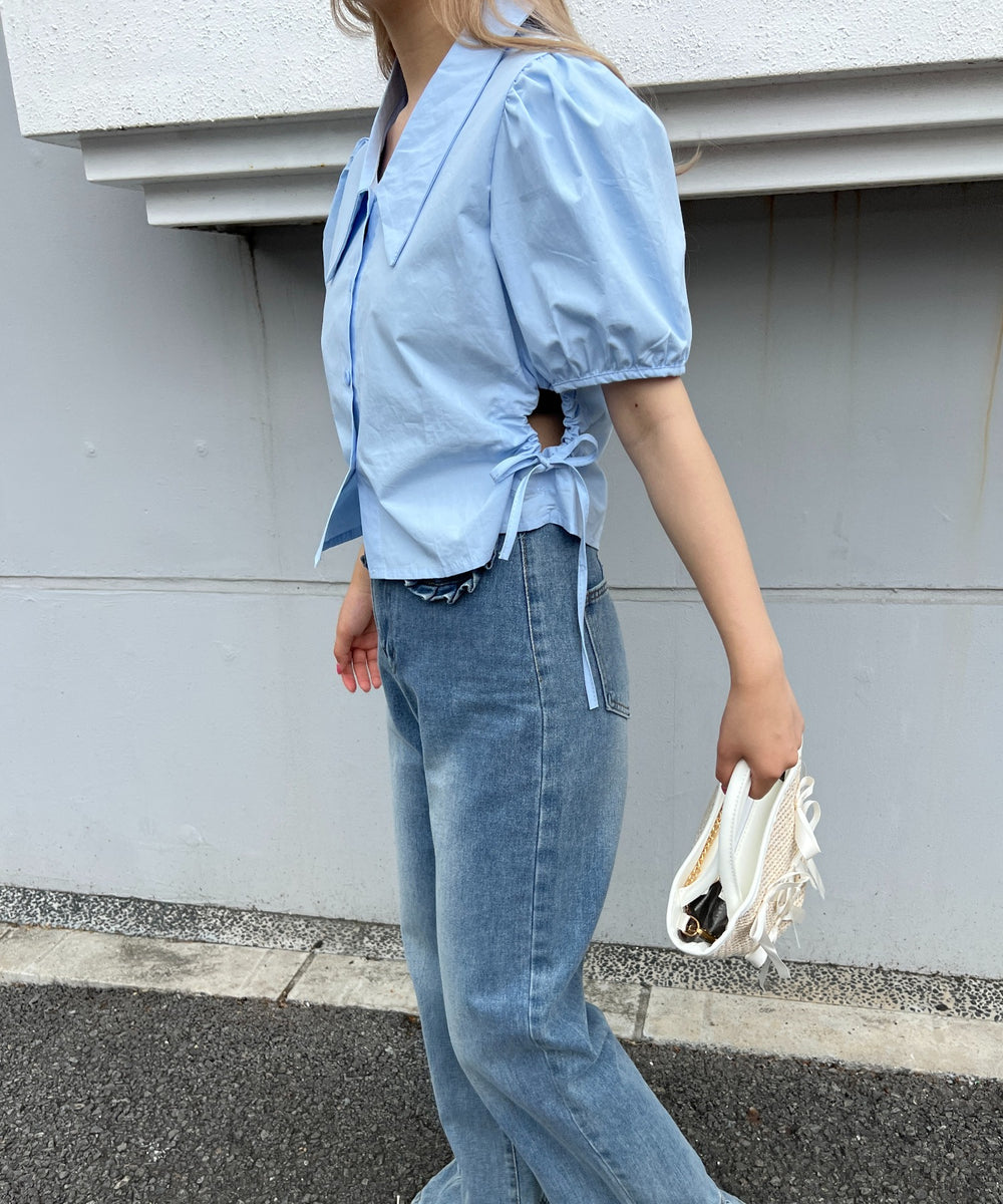 サイドドロストブラウス