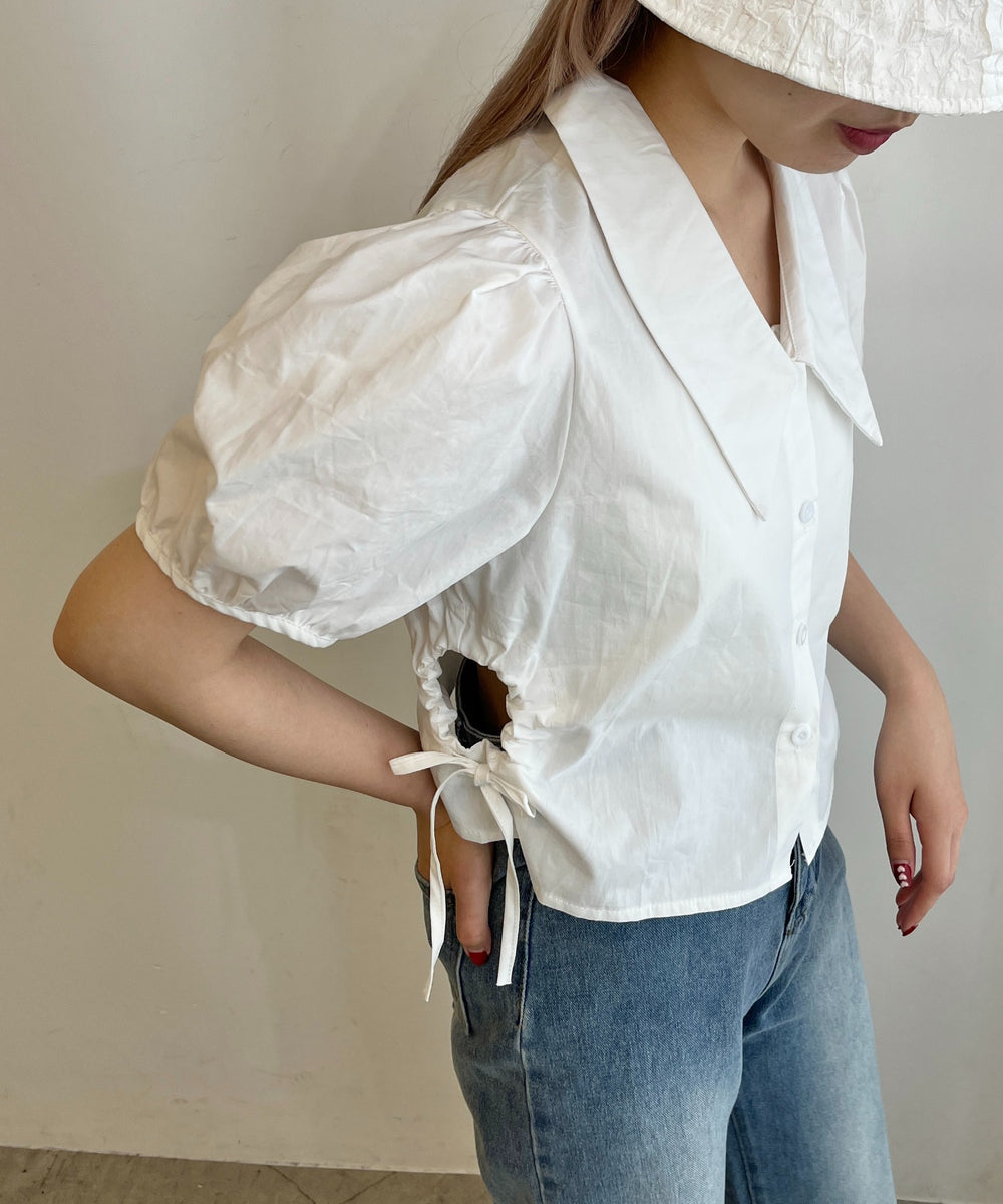 サイドドロストブラウス