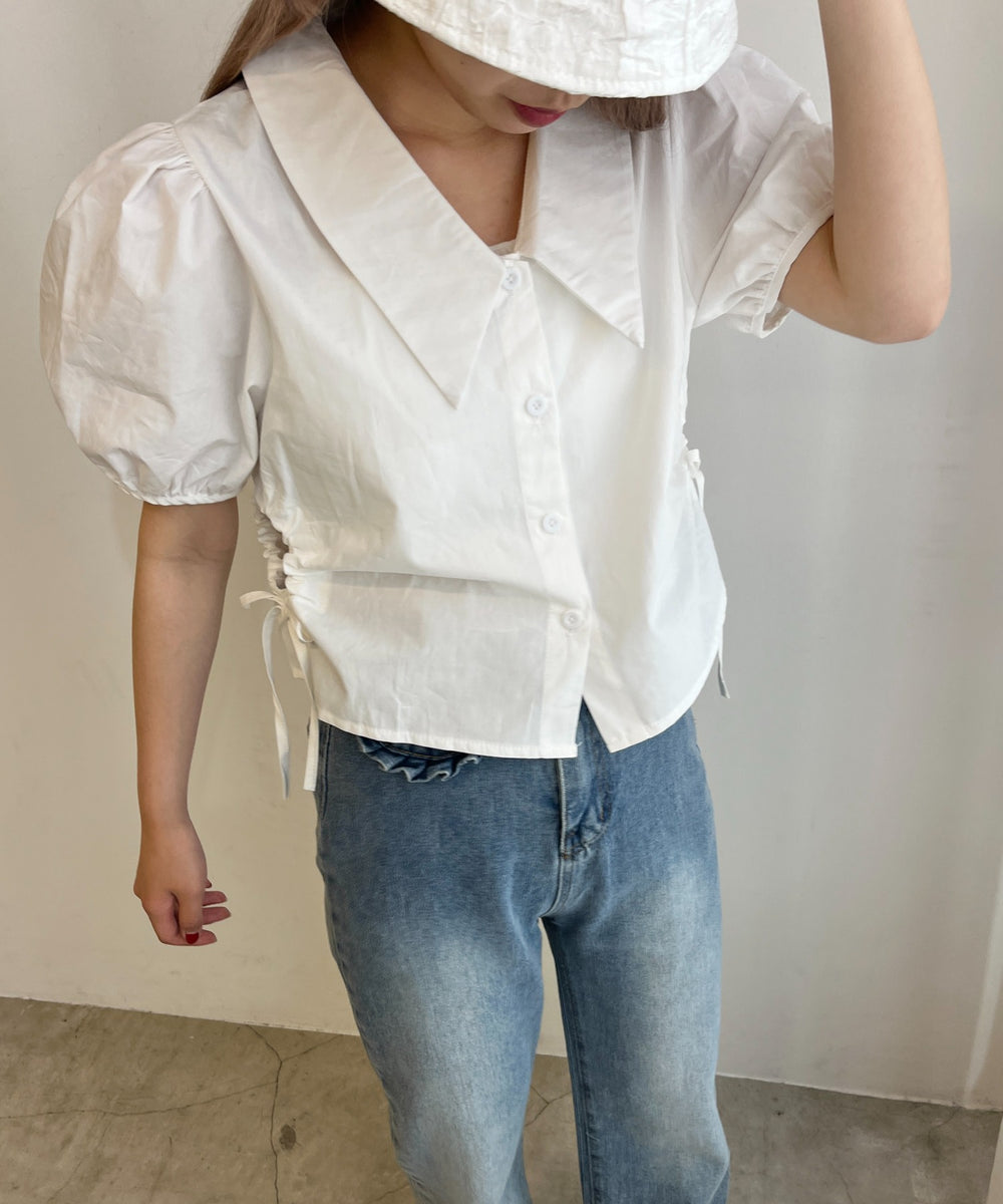 サイドドロストブラウス