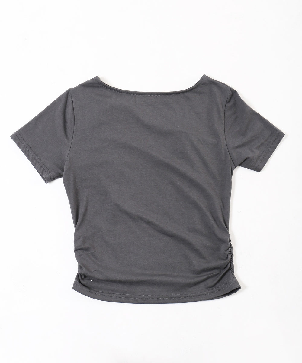 カットアウトWリボンTシャツ