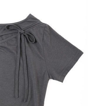 カットアウトWリボンTシャツ