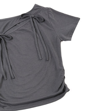 カットアウトWリボンTシャツ