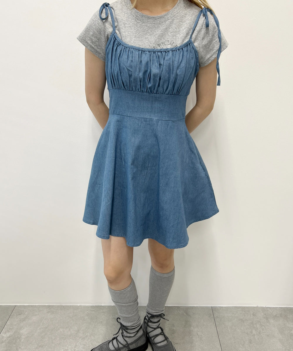 デニムフレアワンピース