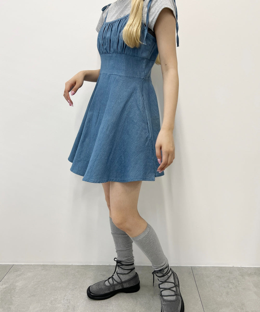 デニムフレアワンピース