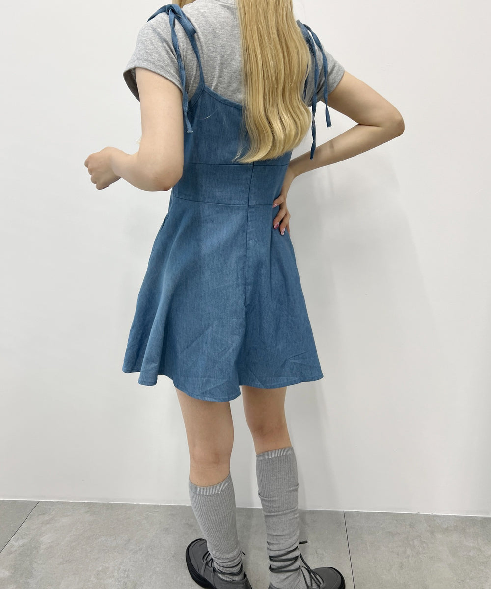 デニムフレアワンピース