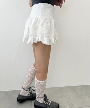 レースパイピングミニスカート