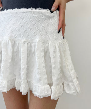 レースパイピングミニスカート