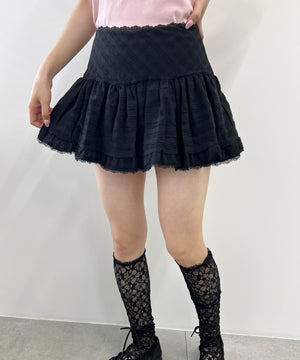 レースパイピングミニスカート