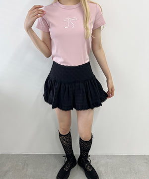 レースパイピングミニスカート