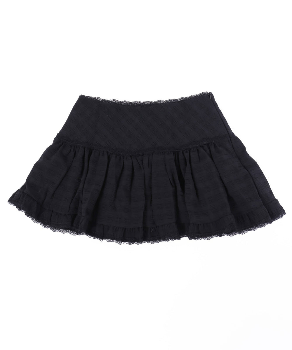 レースパイピングミニスカート