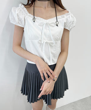 フロントリボンブラウス