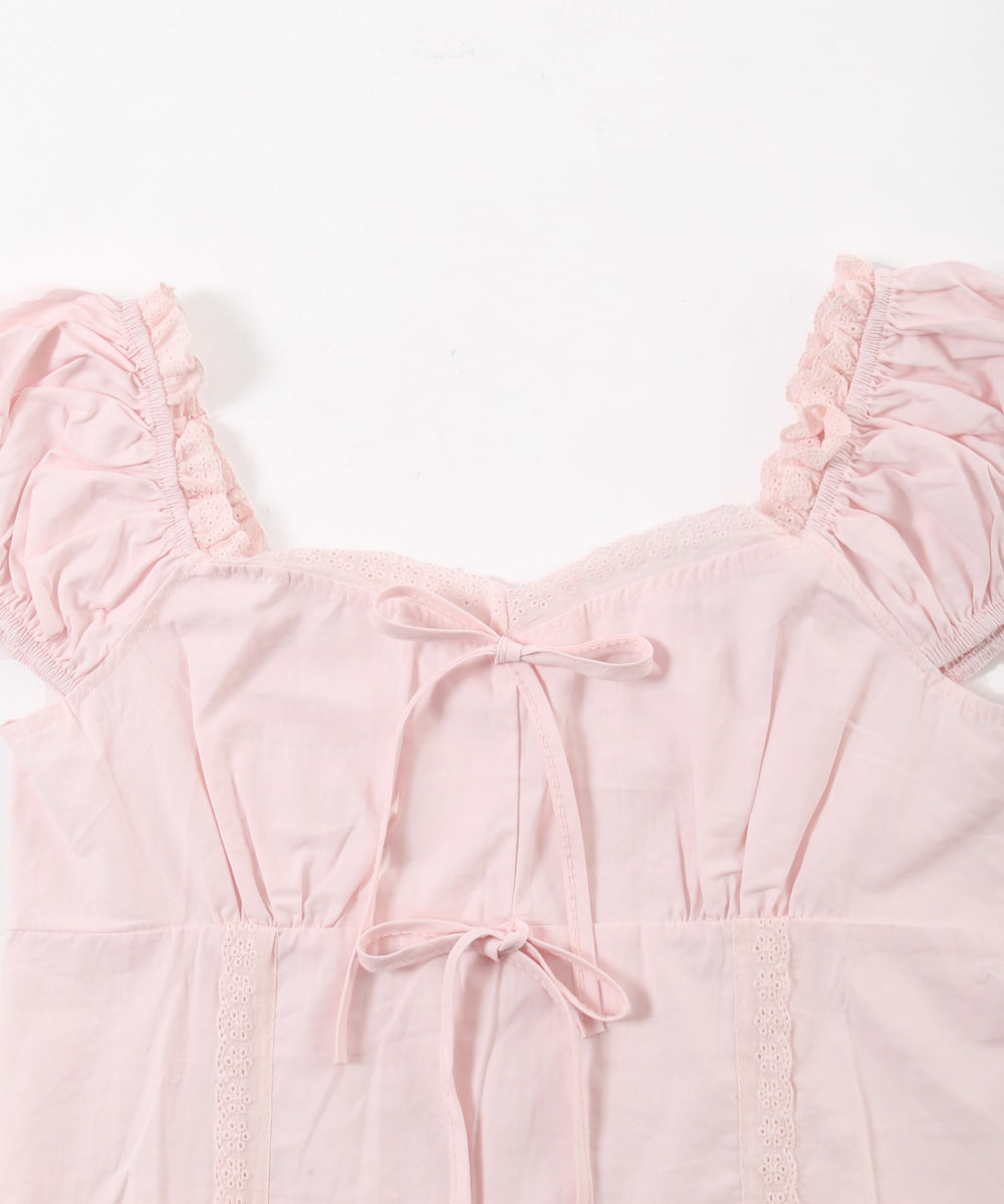 フロントリボンブラウス