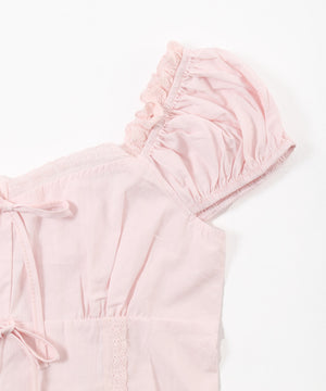 フロントリボンブラウス