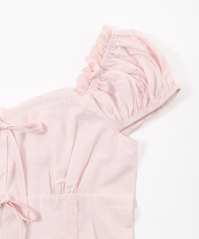 フロントリボンブラウス