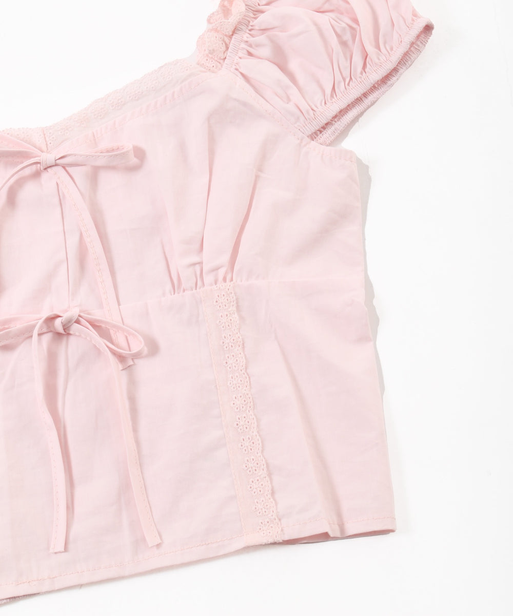 フロントリボンブラウス