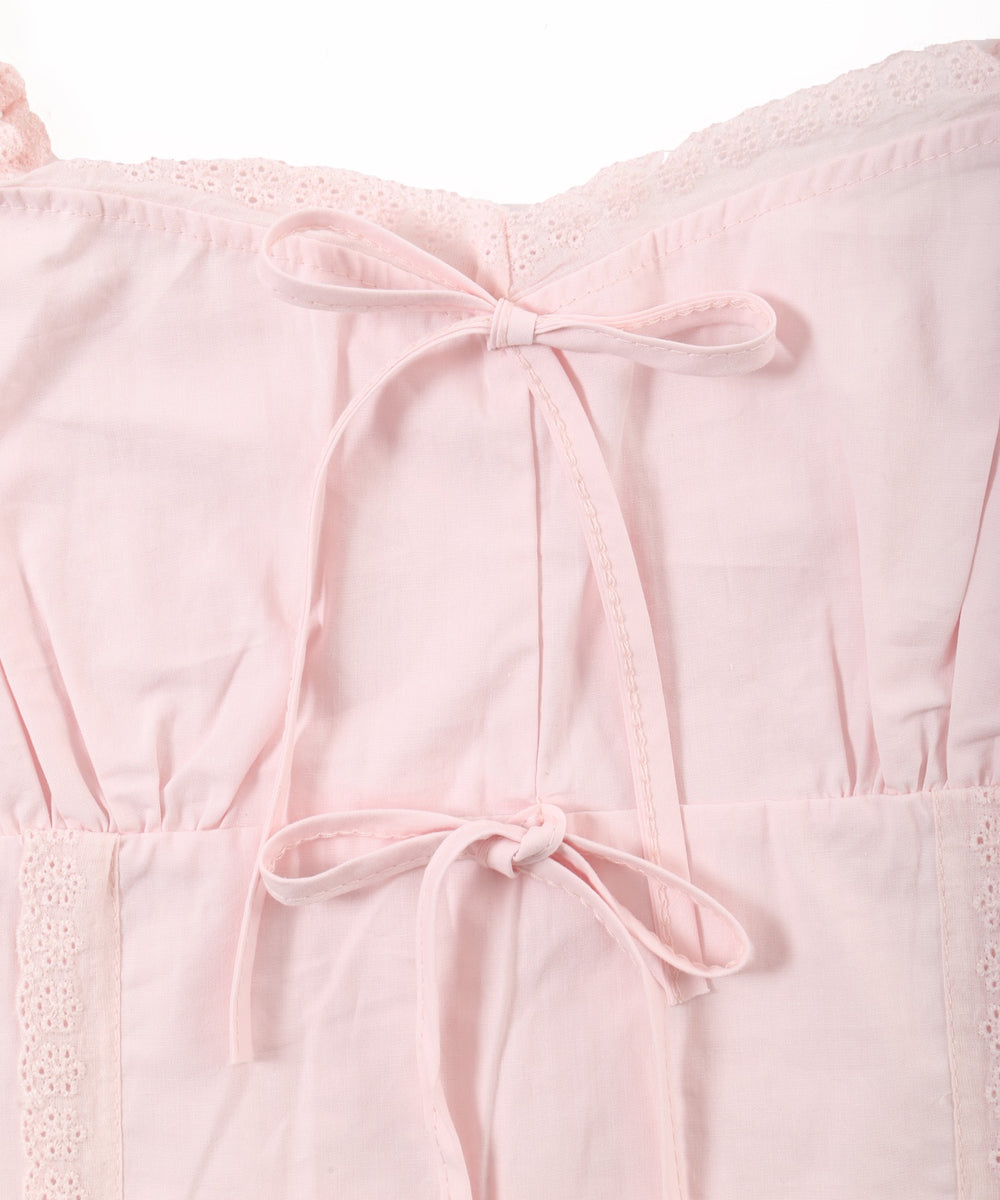 フロントリボンブラウス