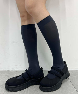 無地ミドルソックス