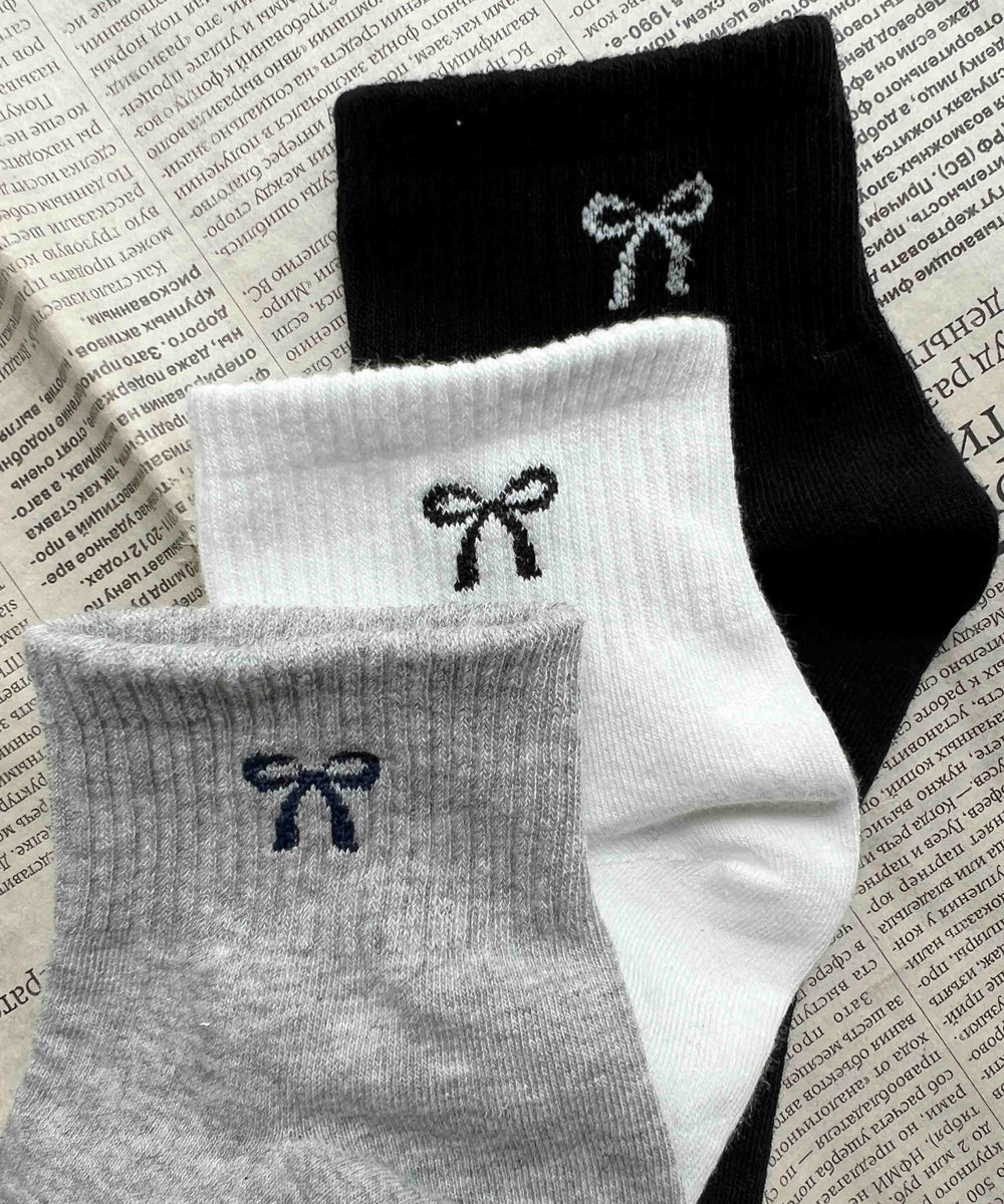 リボンワンポイントソックス