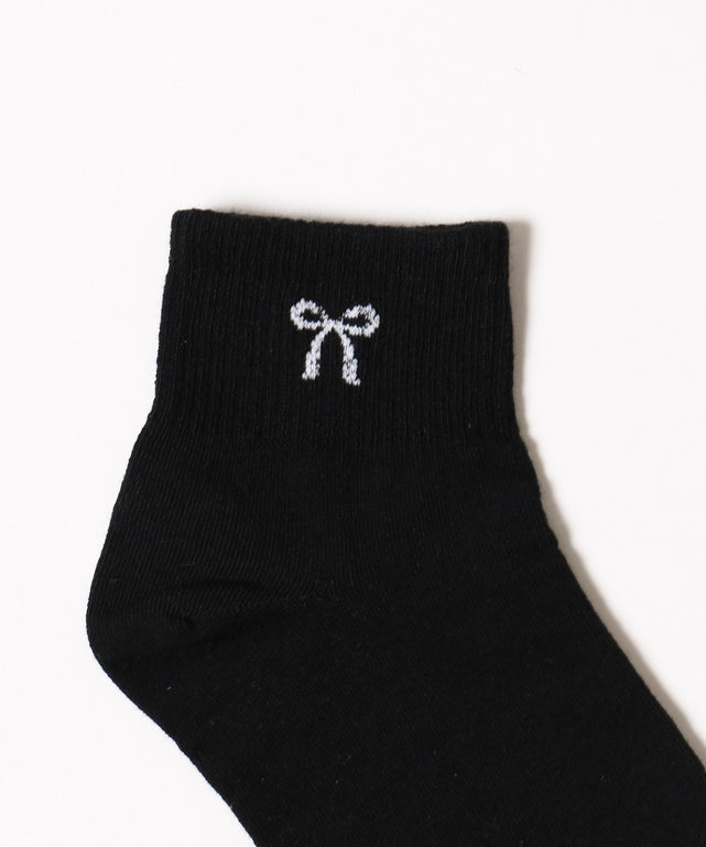 リボンワンポイントソックス