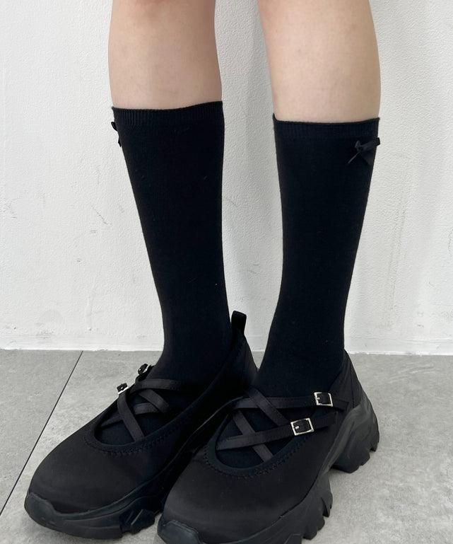 リボンポイントハイソックス