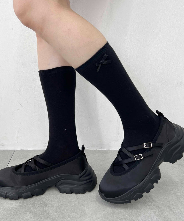 リボンポイントハイソックス