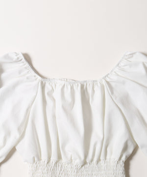 パフスリーブリボンブラウス