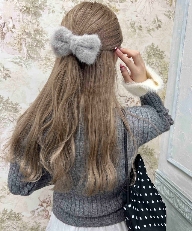 フェイクファーリボンバレッタ – WEGO ONLINE STORE