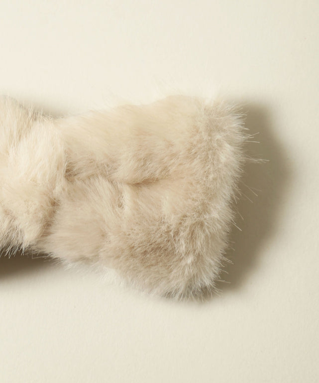 フェイクファーリボンバレッタ