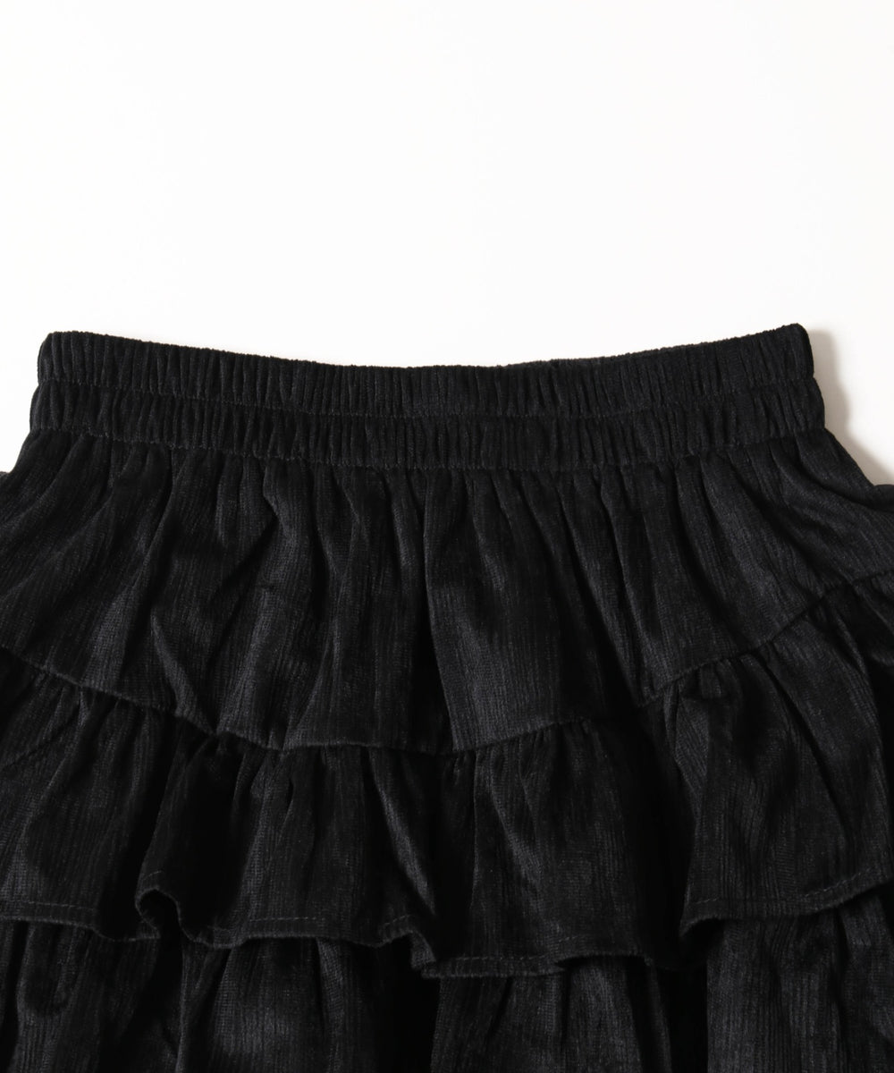 コーデュロイ3段ティアードスカート