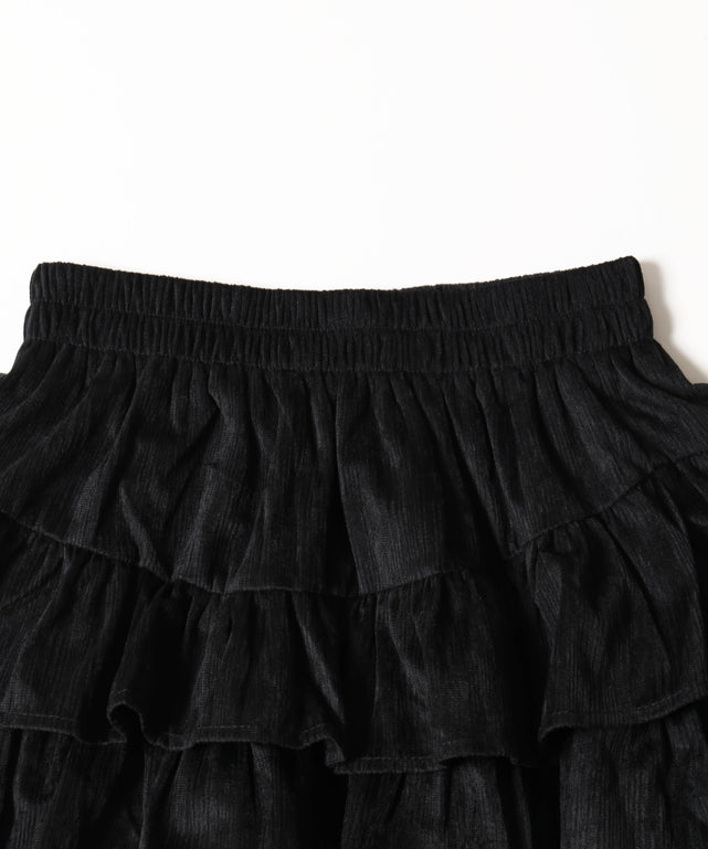 コーデュロイ3段ティアードスカート