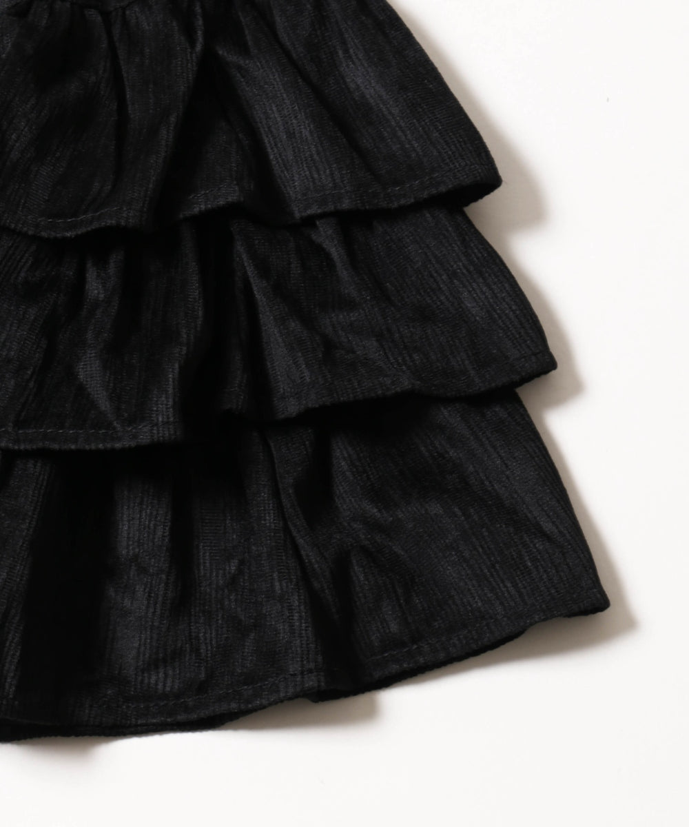 コーデュロイ3段ティアードスカート