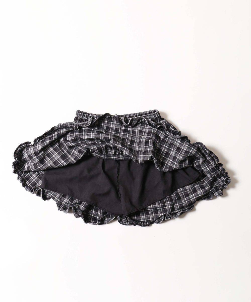 チェックフリルミニスカート