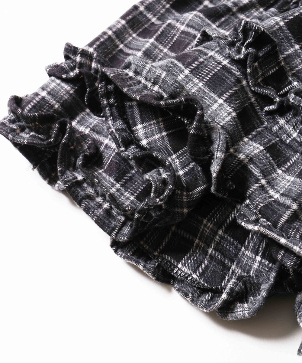 チェックフリルミニスカート