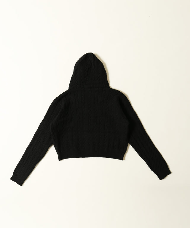 コンパクトケーブルニットパーカー