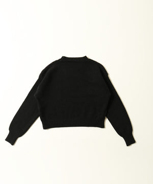 ワンポイントケーブルショートニット