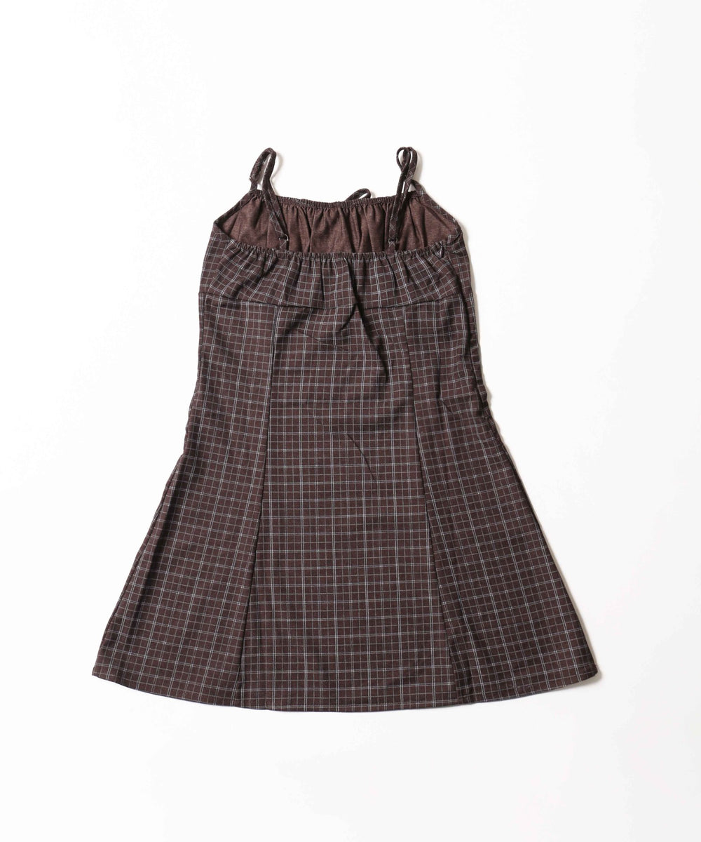 切り替えチェックキャミワンピース