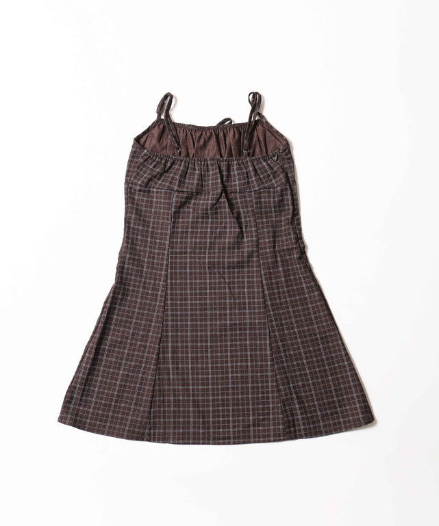 切り替えチェックキャミワンピース