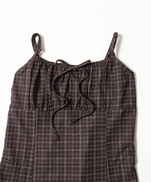 切り替えチェックキャミワンピース