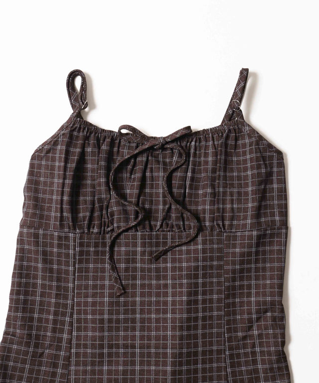 切り替えチェックキャミワンピース