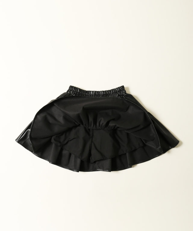 PUティアードミニスカート
