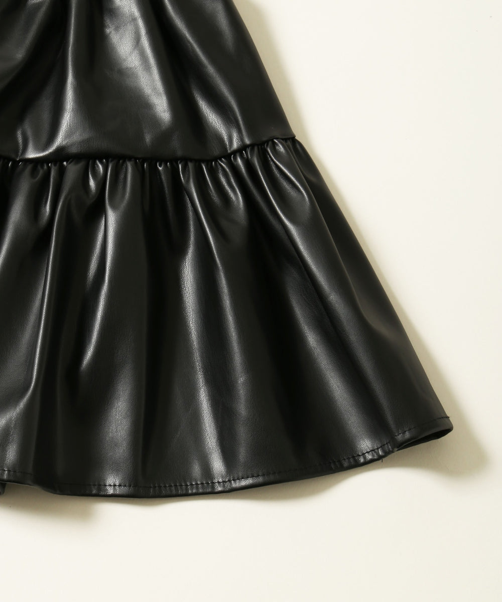 PUティアードミニスカート