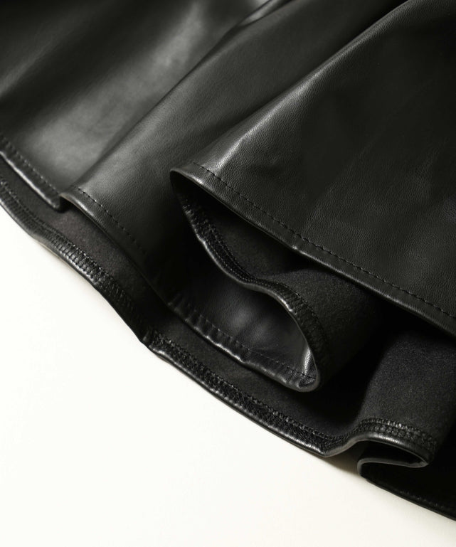 PUティアードミニスカート