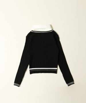 シャツドッキングラインニット