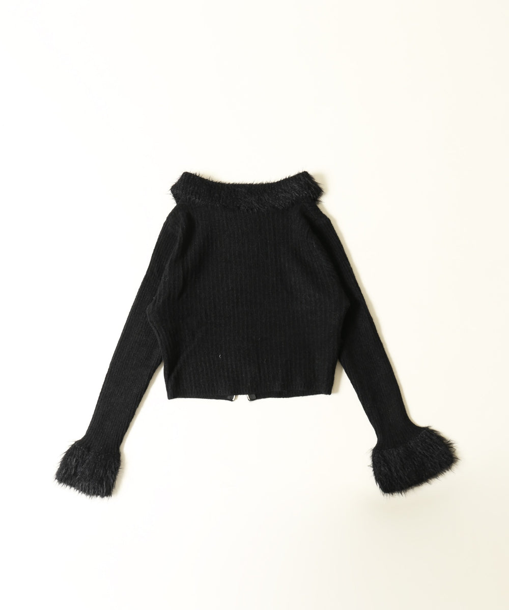 フェザーキリカエWジップカーディガン