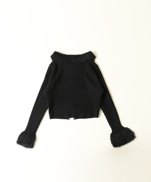 フェザーキリカエWジップカーディガン