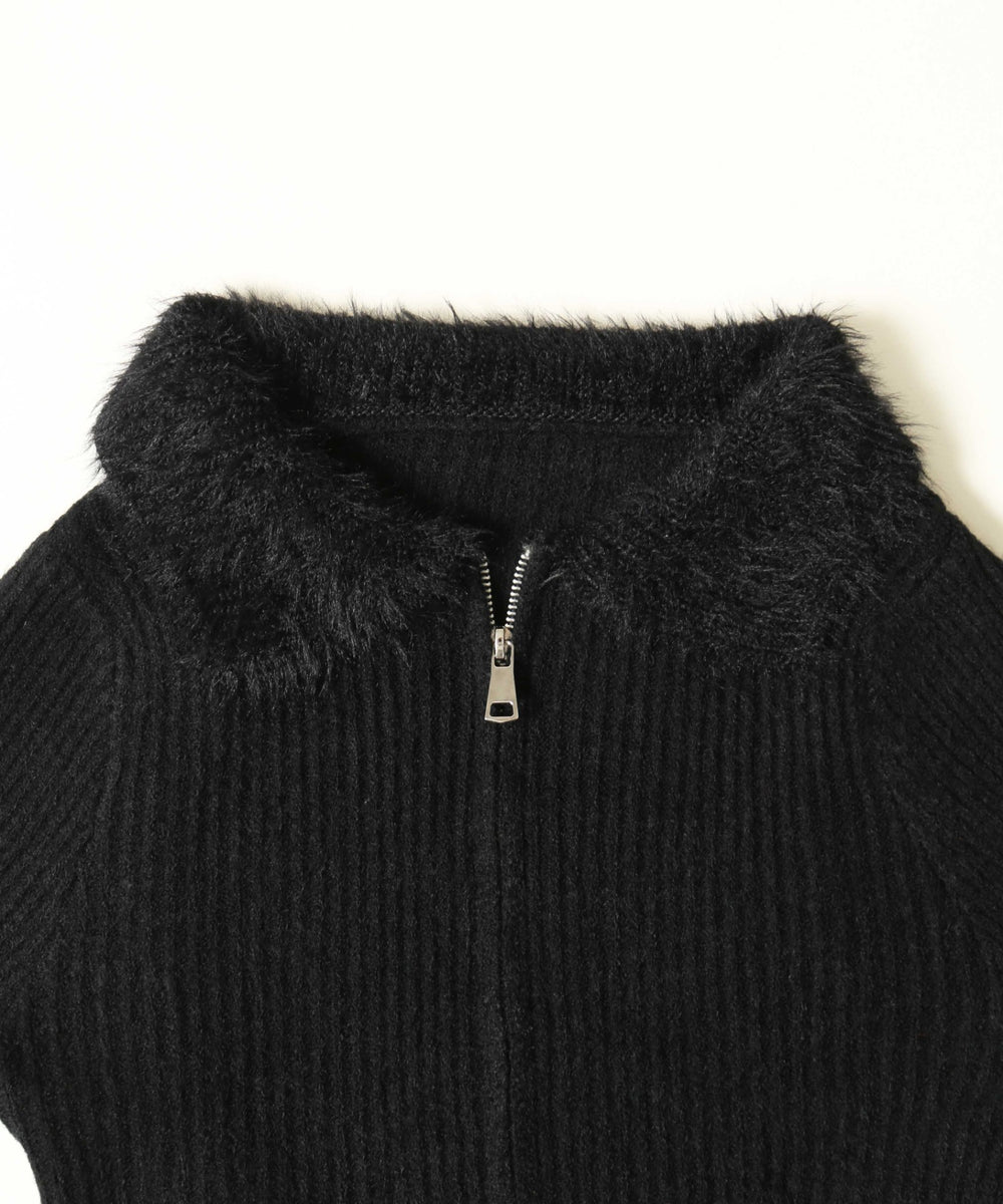 フェザーキリカエWジップカーディガン