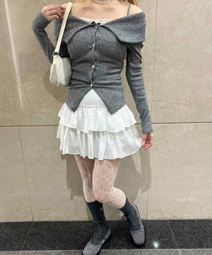 ビッグカラーオフショルトップス