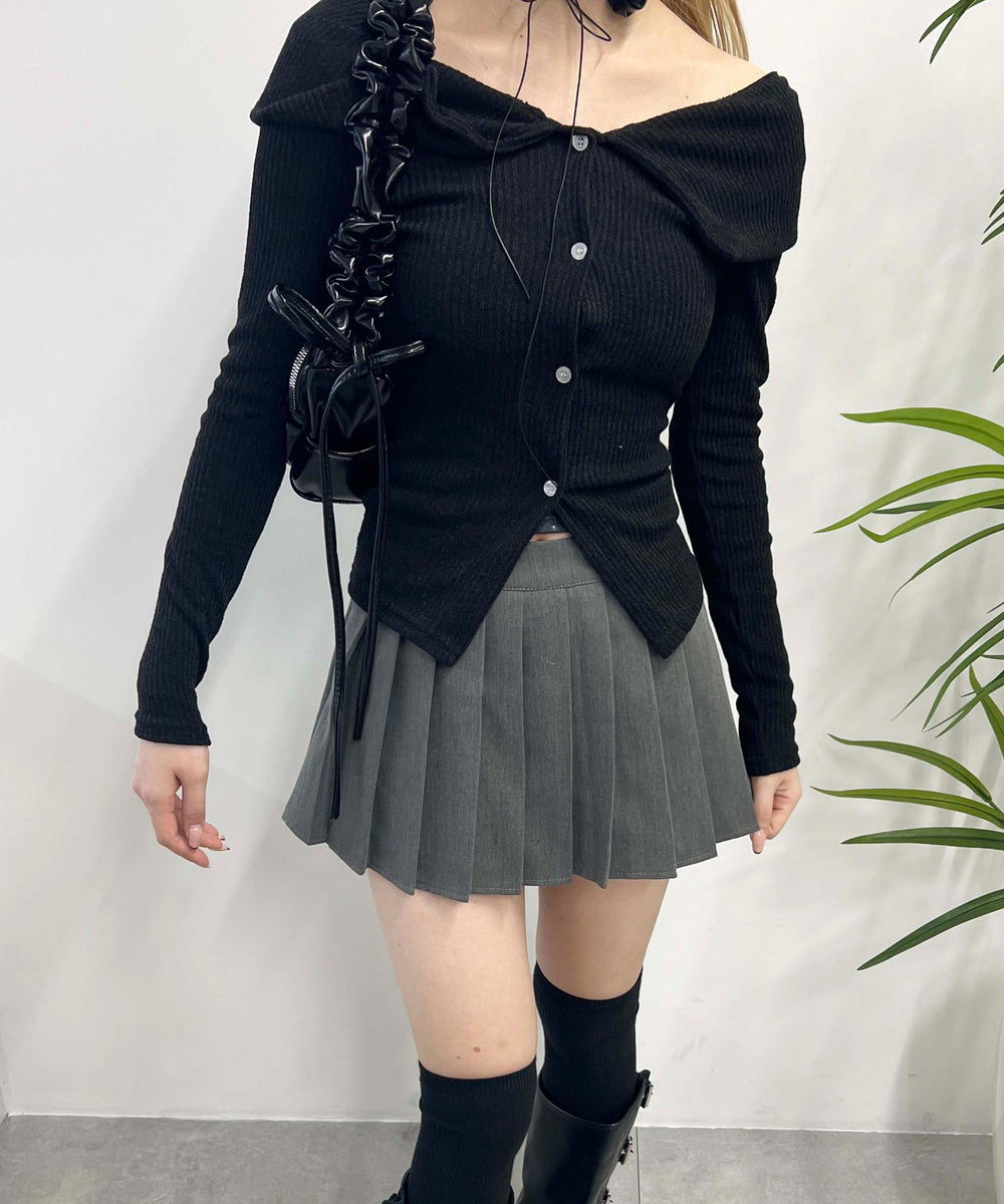 ビッグカラーオフショルトップス