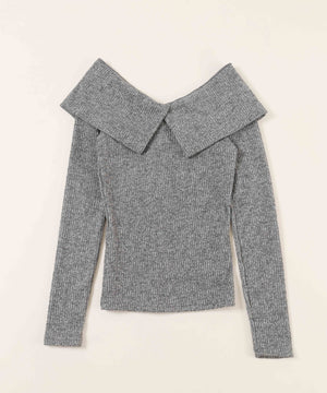 ビッグカラーオフショルトップス